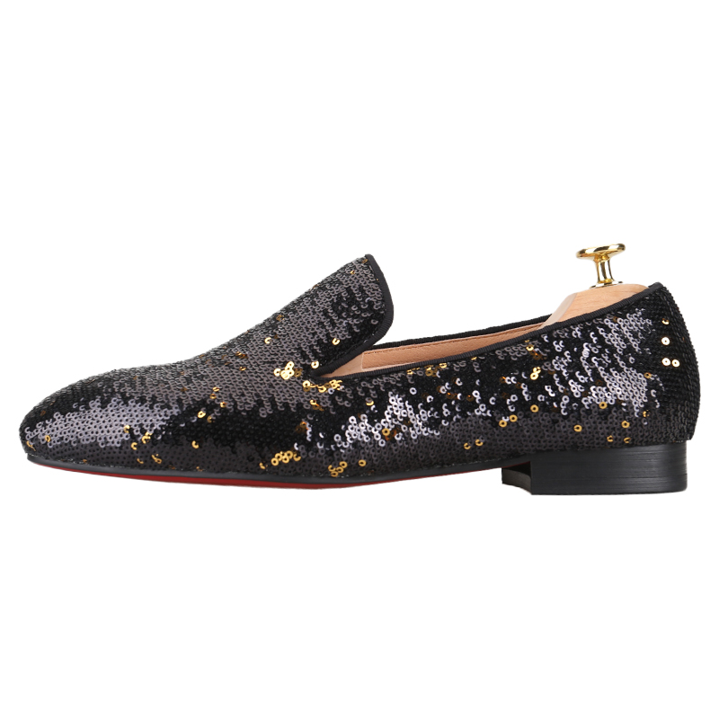 بيرجتار فاخر أسود وذهبي الترتر - مراجعة Men Shoes Red Bottom وسعره