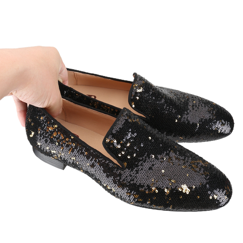 بيرجتار فاخر أسود وذهبي الترتر - مراجعة Men Shoes Red Bottom وسعره